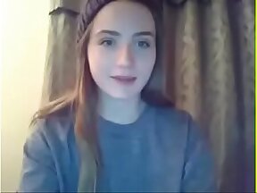 Teen with big breasts masturbates on webcam